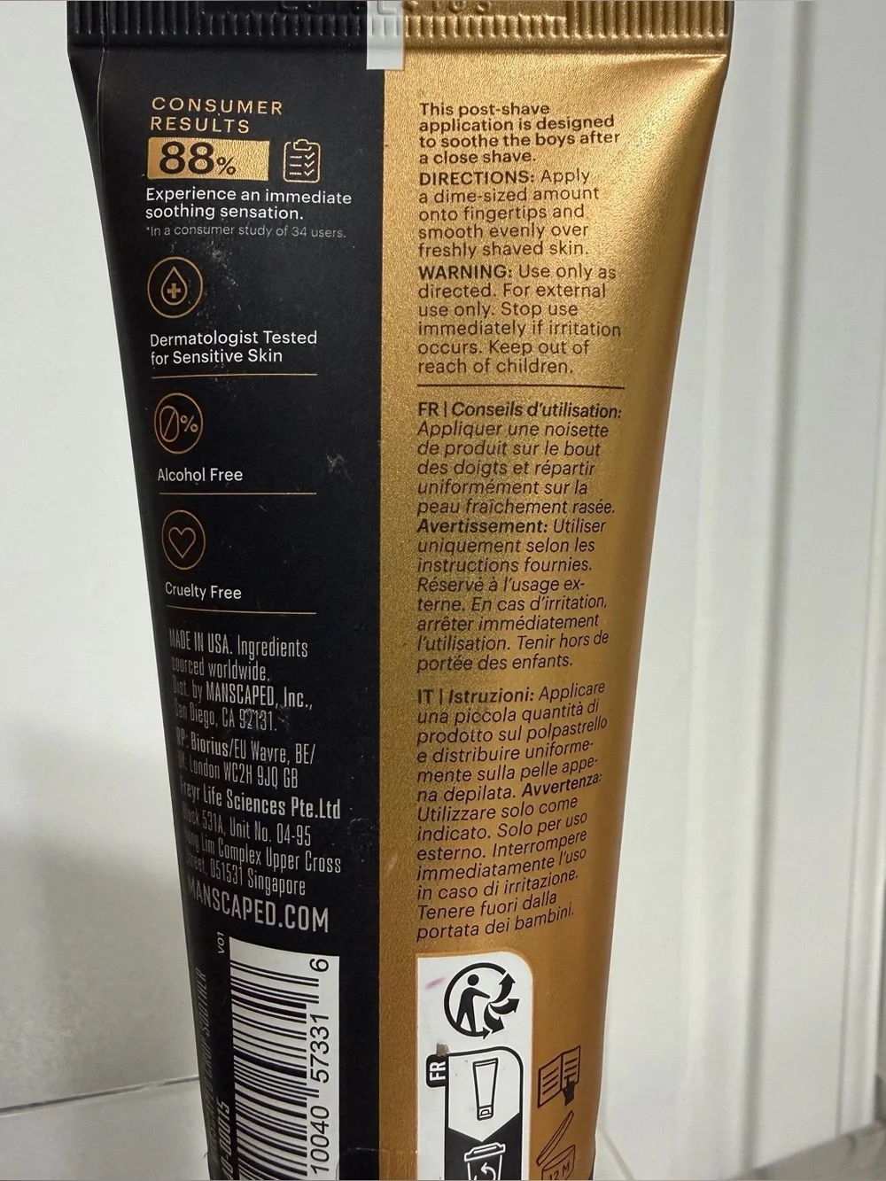 {Set of 2} MANSCAPED Crop Cleanser Groin Wash, 6oz AND Crop Soother Lotion, 2oz